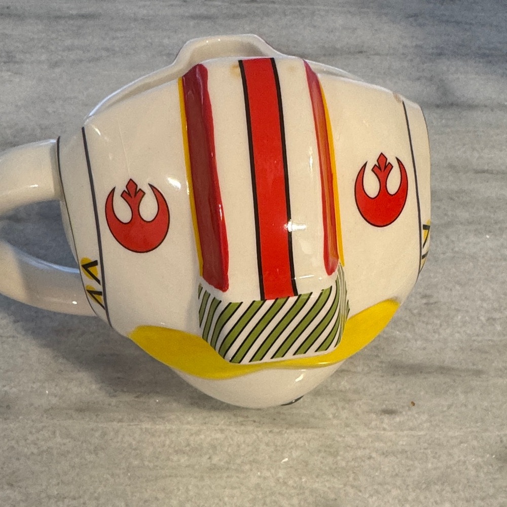 Star Wars Rebel Pilot Helmet Mug - White with Red & Yellow Accents